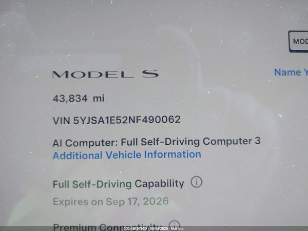 2022 TESLA MODEL S — I7