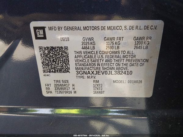 2018 CHEVROLET EQUINOX LT — I9