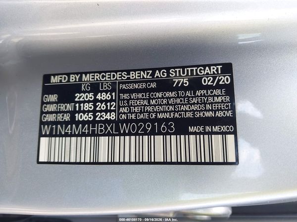 2020 MERCEDES-BENZ GLB 250 4MATIC — I9