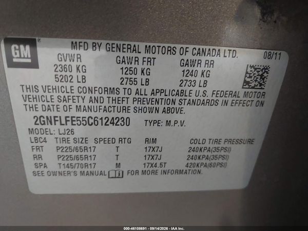 2012 CHEVROLET EQUINOX LTZ — I9
