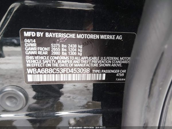 2015 BMW 640I GRAN COUPE XDRIVE — I9
