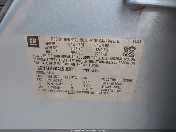 2014 CHEVROLET EQUINOX LS — I9