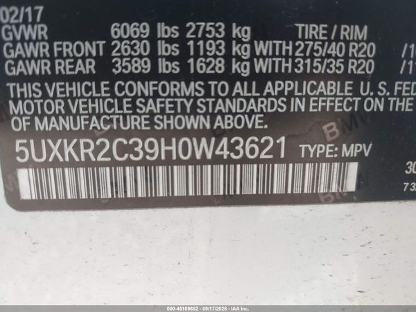 2017 BMW X5 SDRIVE35I — I9