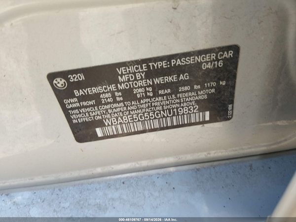 2016 BMW 320I XDRIVE