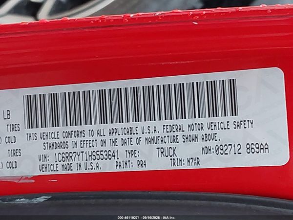 2017 RAM 1500 REBEL  4X4 5'7 BOX — I9