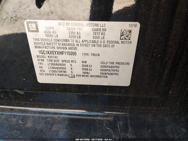 2017 CHEVROLET SILVERADO 2500HD HIGH COUNTRY — I9