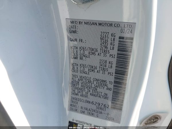 2024 NISSAN FRONTIER KING CAB S 4X2 — I9