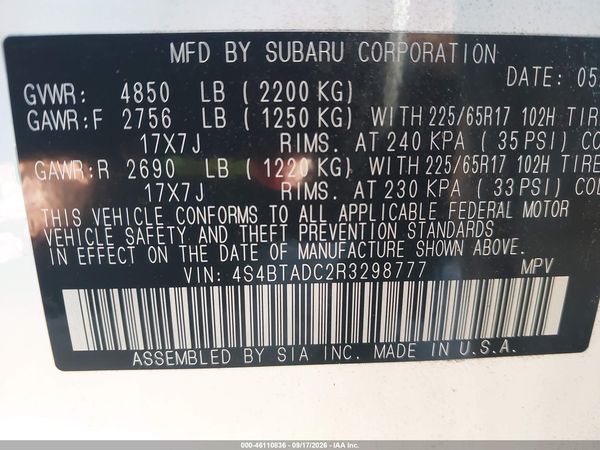 2024 SUBARU OUTBACK PREMIUM — I9