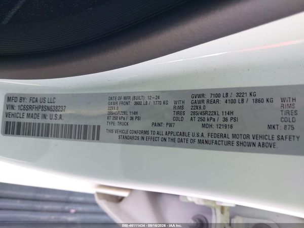 2025 RAM 1500 LIMITED  4X4 5'7 BOX — I9