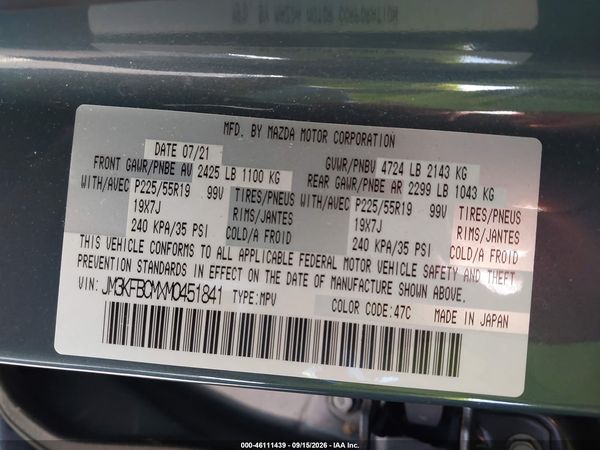 2021 MAZDA CX-5 CARBON EDITION — I9