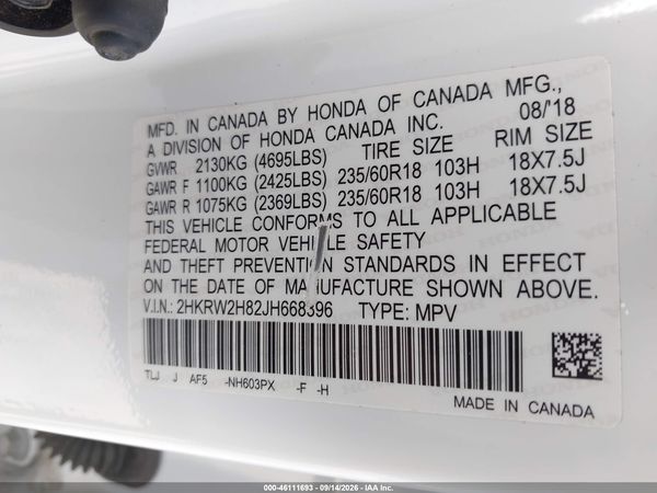 2018 HONDA CR-V EX-L/EX-L NAVI — I9