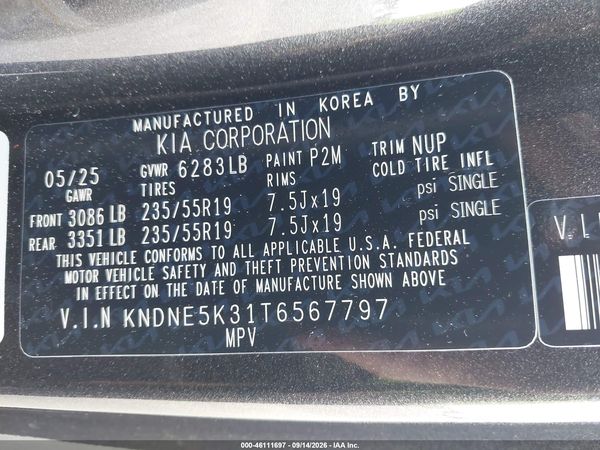 2026 KIA CARNIVAL MPV SX — I9