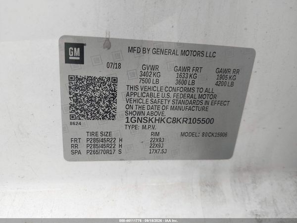 2019 CHEVROLET SUBURBAN LT — I9