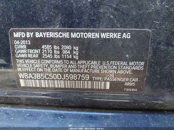 2013 BMW 328I XDRIVE — I9