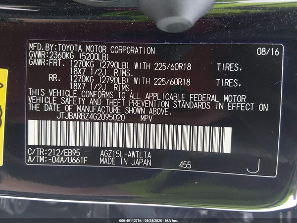 2016 LEXUS NX 200T F SPORT — I9