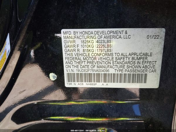 2022 ACURA ILX PREMIUM PACKAGE — I9