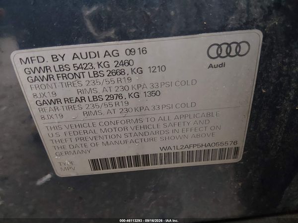2017 AUDI Q5 2.0T PREMIUM — I9