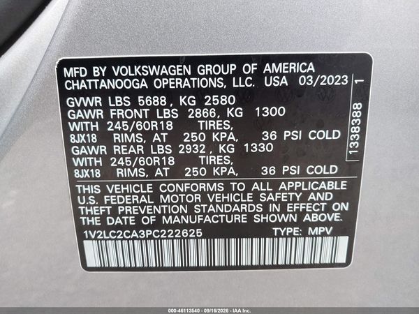 2023 VOLKSWAGEN ATLAS CROSS SPORT 2.0T SE — I9