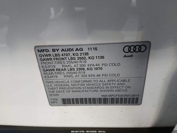 2016 AUDI Q3 2.0T PREMIUM PLUS — I9
