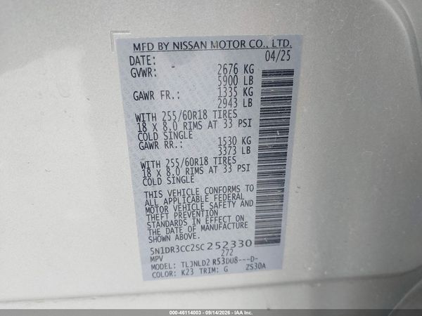 2025 NISSAN PATHFINDER SL 4WD
