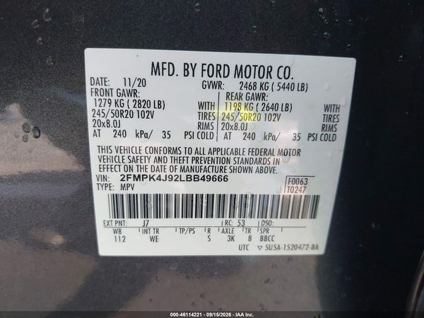 2020 FORD EDGE ST LINE — I9