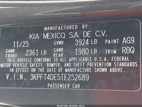 2026 KIA K4 LXS