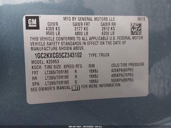 2012 CHEVROLET SILVERADO 2500HD LT — I9