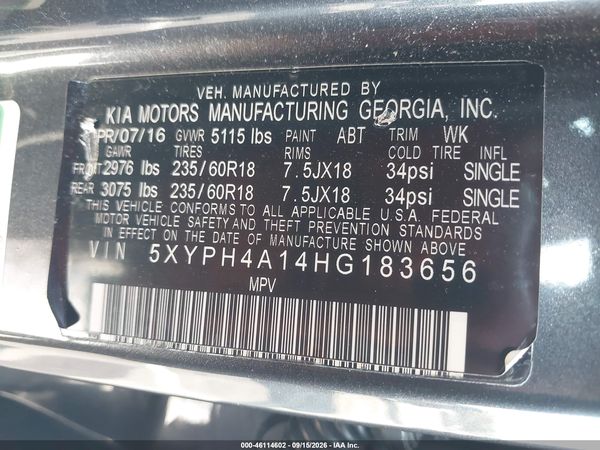 2017 KIA SORENTO 2.0T EX — I9