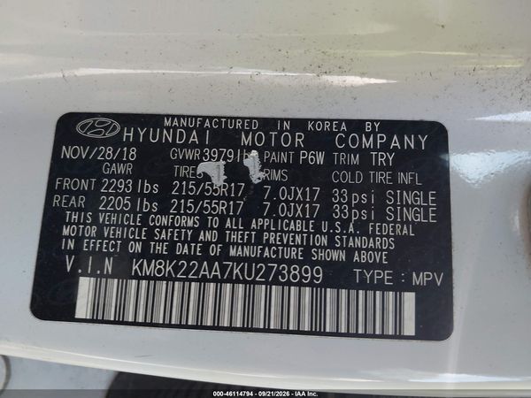2019 HYUNDAI KONA SEL — I9