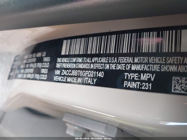 2016 JEEP RENEGADE LATITUDE — I9