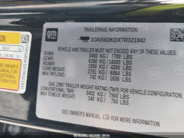 2026 CHEVROLET SUBURBAN Z71, 4WD — I9