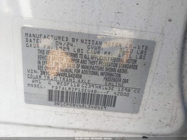 2024 NISSAN KICKS S XTRONIC CVT — I9