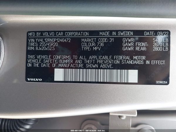 2023 VOLVO XC60 B5 PLUS BRIGHT THEME — I9