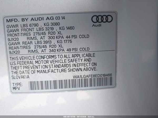 2014 AUDI Q7 3.0T PREMIUM
