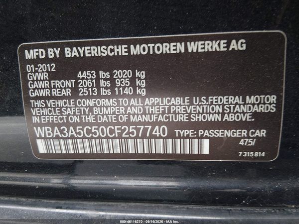2012 BMW 328I — I9