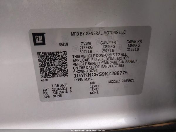 2019 CADILLAC XT5 LUXURY — I9