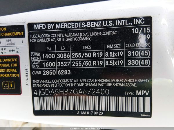 2016 MERCEDES-BENZ GLE 350 4MATIC — I9