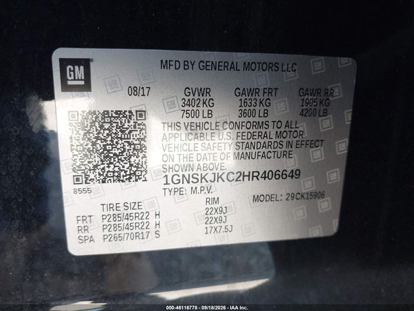 2017 CHEVROLET SUBURBAN PREMIER — I9