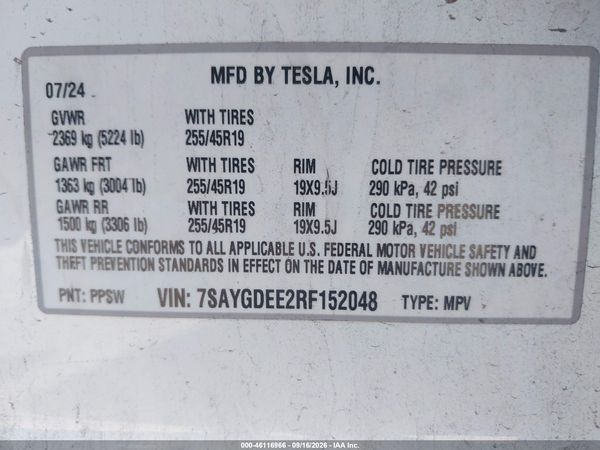 2024 TESLA MODEL Y — I9