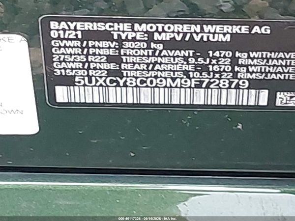 2021 BMW X6 M50I — I9