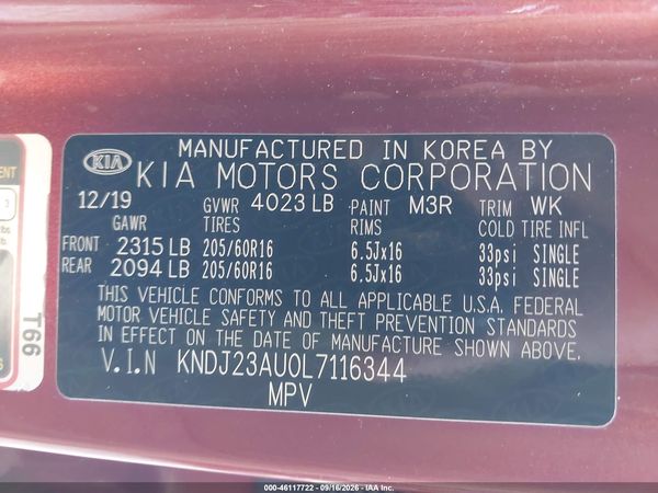 2020 KIA SOUL S — I9