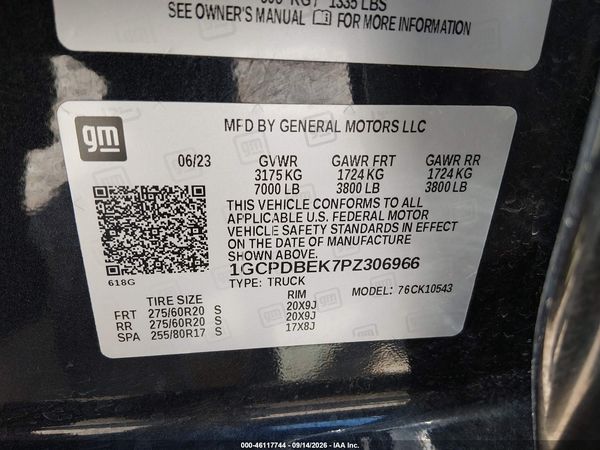 2023 CHEVROLET SILVERADO 1500 4WD  SHORT BED CUSTOM — I9