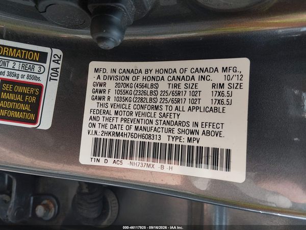 2013 HONDA CR-V EX-L — I9