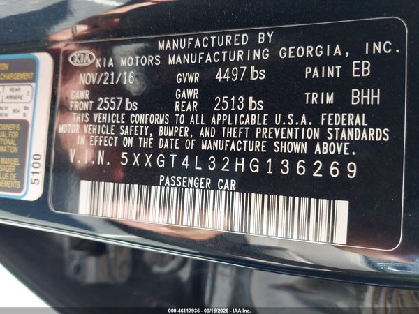 2017 KIA OPTIMA LX — I9