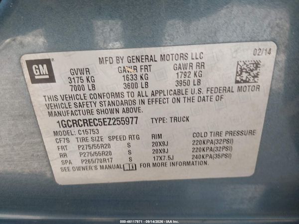 2014 CHEVROLET SILVERADO 1500 1LT — I9