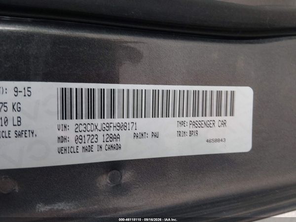 2015 DODGE CHARGER SXT — I9