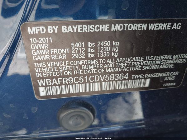 2012 BMW 550I — I9