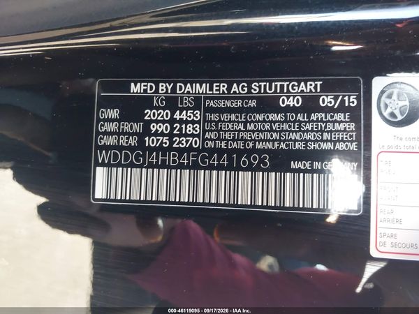 2015 MERCEDES-BENZ C 250 C250 — I9