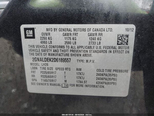 2013 CHEVROLET EQUINOX 1LT — I9