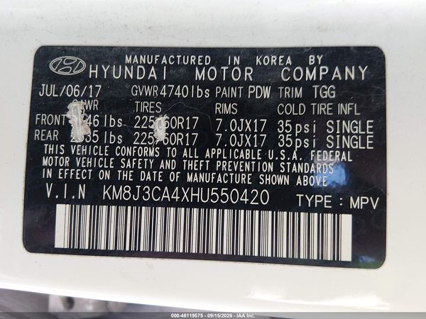 2017 HYUNDAI TUCSON SE — I9